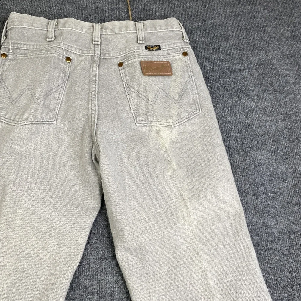 Vintage Wrangler Jeans Mens 30x30 Gray Straight Leg Light Wash Denim USA 9366GRY